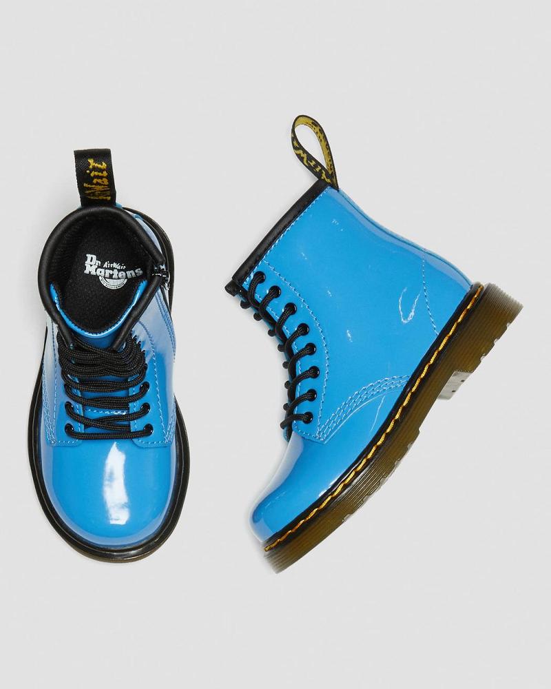 Dr Martens Toddler 1460 Patent Lær Snørestøvletter Barn Blå | Norge 124LIS